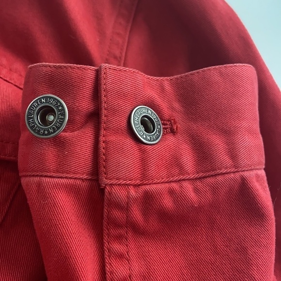 Lauren Ralph Lauren Women’s Red Trucker Jacket Size Petite Small - Picture 14 of 14